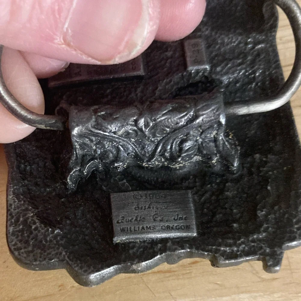 Vintage Railroads built America belt buckle.1984 Siskiyou buckle co inc